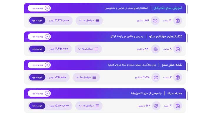 بهترین دوره آموزش سئو 9 دوره جامع سئو وب سیما – امین اسماعیلی